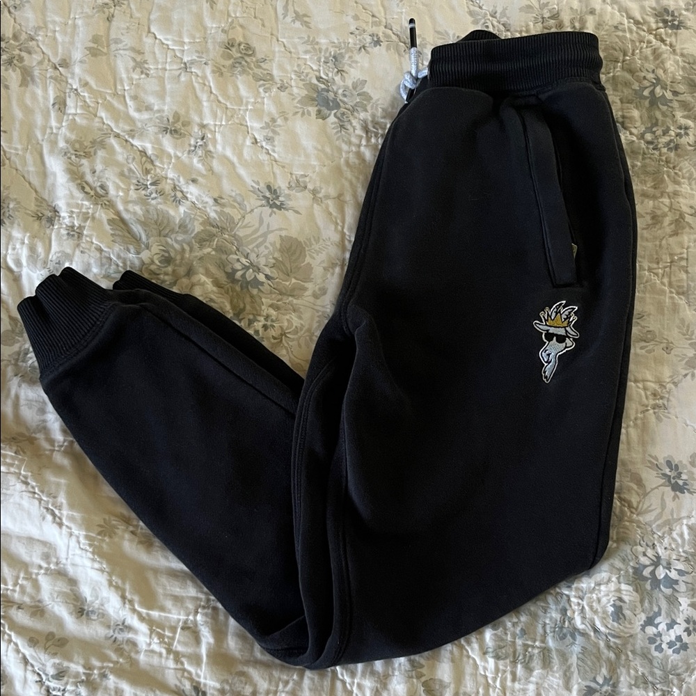 G.O.A.T USA Black Jogger Sweatpants with Embroidered Logo YOUTH L EUC